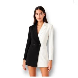 Endless Rose Two-Tone Romper in Black and White